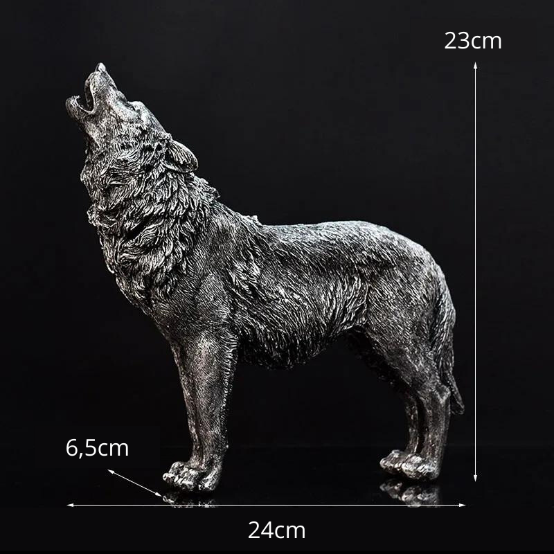 Escultura de Lobo Decorativa - North Wolf