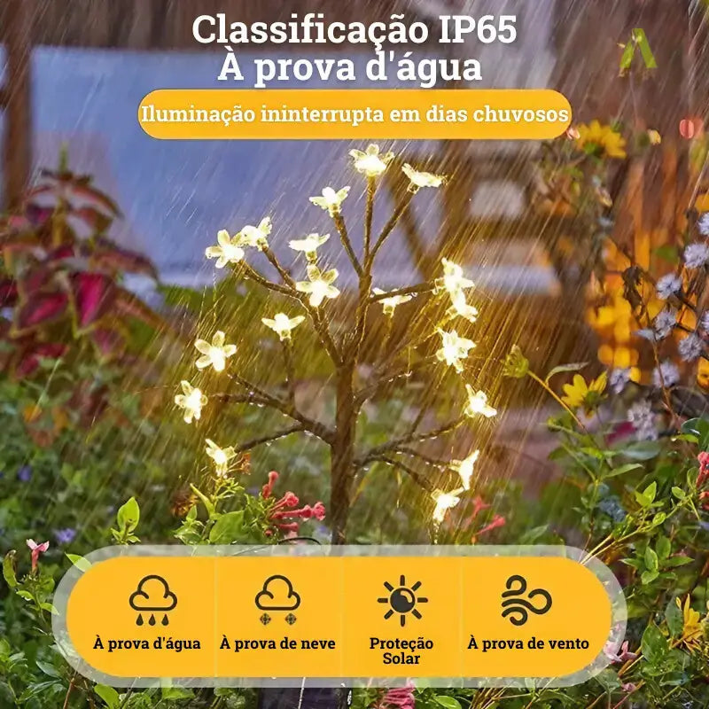 Luminária Solar para Jardim Flor de Cereja - Americo Store