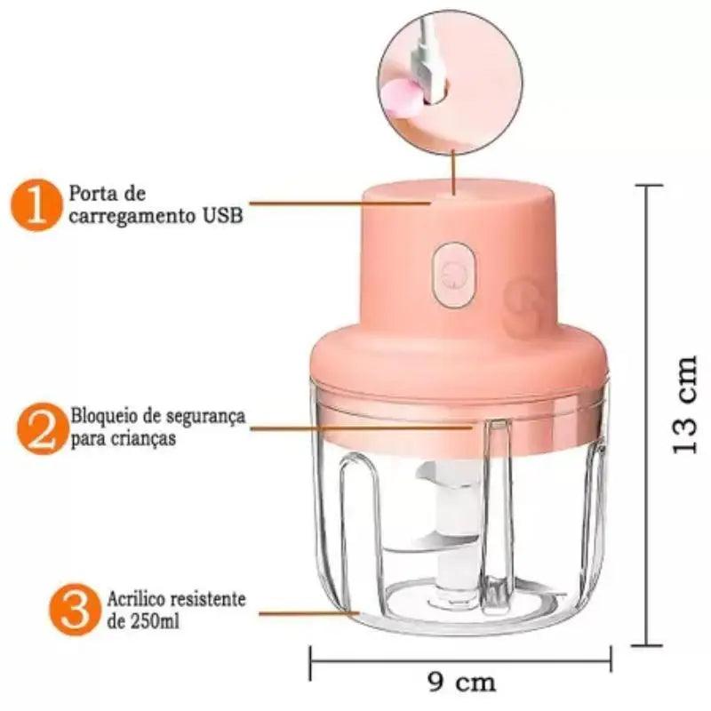 Mini Processador de Alimentos Elétrico 250ml - Minha loja