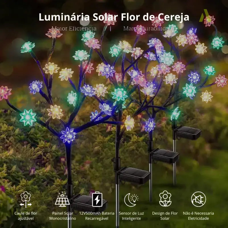 Luminária Solar para Jardim Flor de Cereja - Americo Store