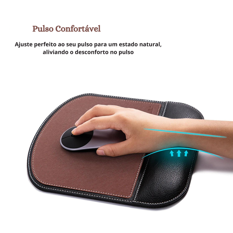 Mousepad Ergonômico com Descanso de Pulso - Confort Leather