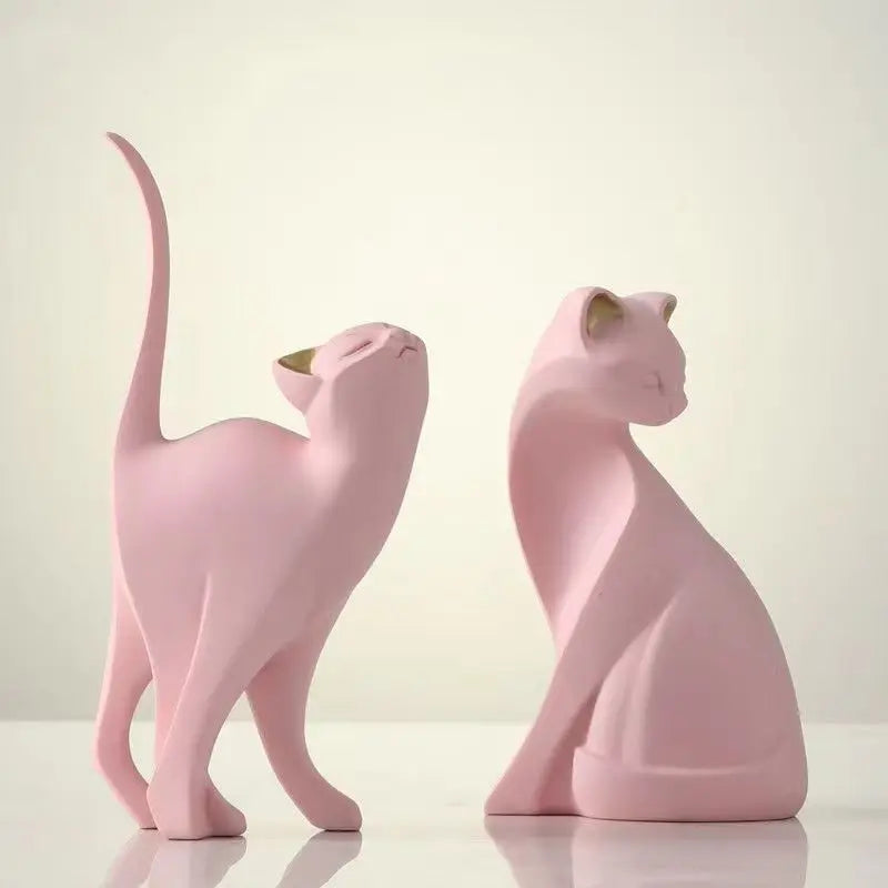 Escultura Decorativa - Couple Cats