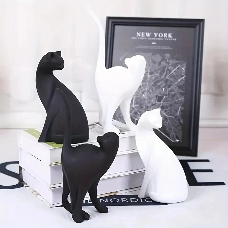 Escultura Decorativa - Couple Cats